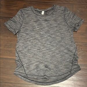Lululemon Athletica Gray Fitted Ruched Short Sleeve Tee